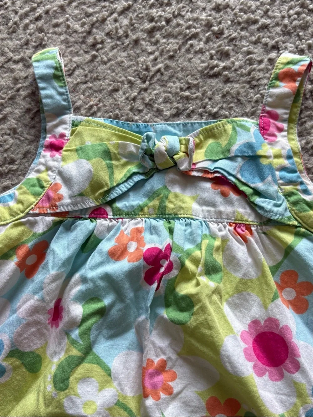 Gymboree RAINBOW CABANA Cotton Poplin BLUE Floral DRESS Sz 2T Blue Green